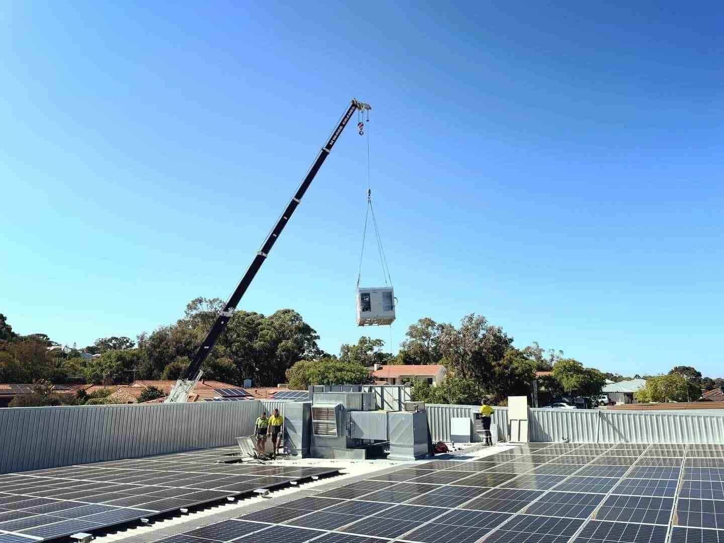 A commercial air conditioning system being installed at Perth IGA by Needham Air